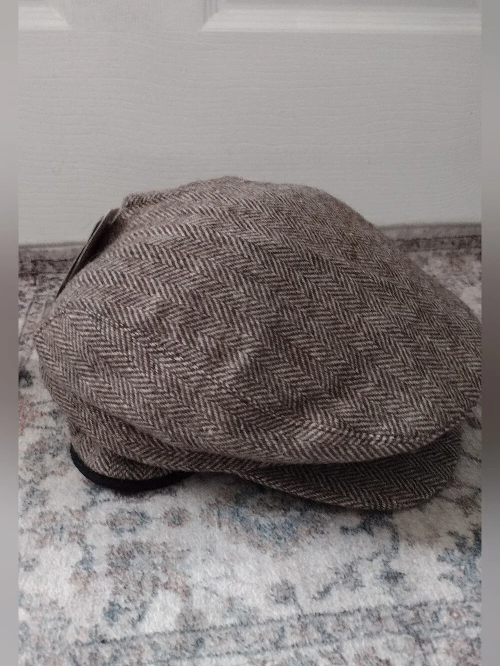 Dockers Brown Herringbone Newsboy Cap